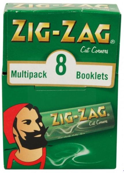 Zig Zag Finest Quality Rolling Papers Multi Pack - 8 Booklets - Green