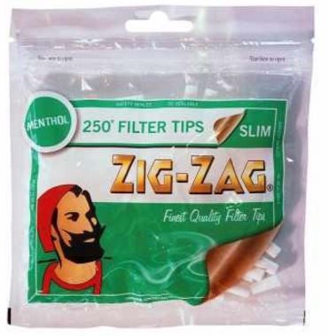 Zig Zag Menthol Slim Finest Quality Filter Tips - Pack Of 250