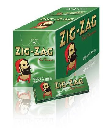 Zig Zag Green Standard Cut Corners Rolling Papers - 100 Booklets