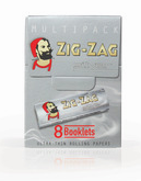 Zig Zag Finest Quality Rolling Papers Multi Pack - 8 Booklets - Silver