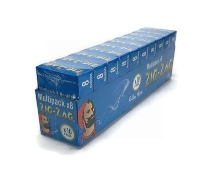 Zig Zag Finest Quality Rolling Papers Multi Pack - 8 Booklets - Blue