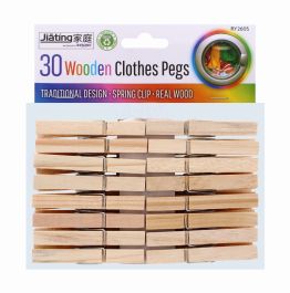 WOODEN CLOTHES PEGS 30 PACK