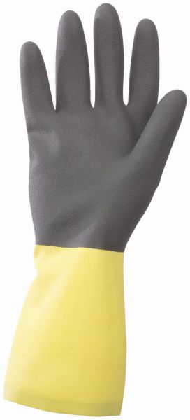 Chemical Resistant Neoprene Coated Latex Gloves - Medium S-15396M - Uline