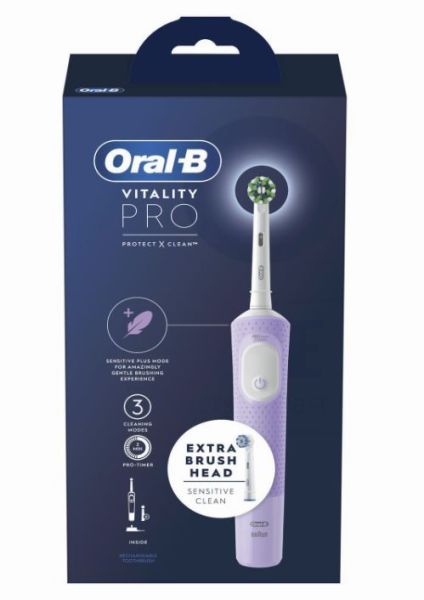 Buy Oral-B Vitality Pro Protect X Clean Box Electric Toothbrush Lilac Mist  · World Wide