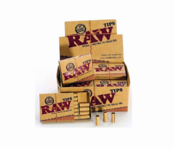 GIFT 10 RAW KS Paper 20x RAW Pre-Rolled Natural Unrefined Filter Tips Full Box 