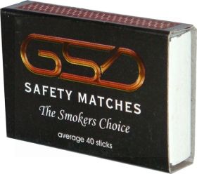 GSD Safety Matches - 40 Sticks/Pack - 100 Packs