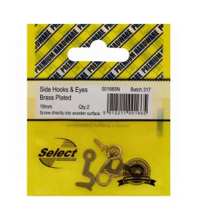 SIDE HOOKS & EYES BRASS PLATED 19MM