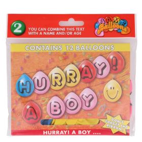 HURRAY A BOY 12 BALLOONS
