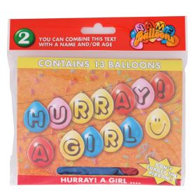 HURRAY A GIRL 13 BALLOONS