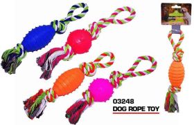 Pets That Play Pull & Tug Dog Rope Play Toy for Small/Medium Dogs - Assorted Colours - 29cm x 7cm