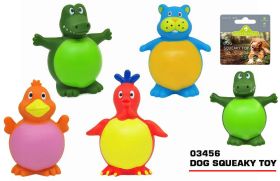 Pets That Play Dog Squeaky Play Toy for Small/Medium Dogs - Assorted Animals - 12cm x 10cm