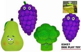 Pets That Play Dog Squeaky Toy for Small/Medium Dogs - Assorted Fruit/Vegetables - 20cm x 12cm