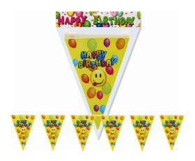 EMOJI HAPPY BIRTHDAY BANNER YELLOW FLAG DESIGN
