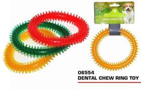 Pets That Play Fetch & Retrieve / Pull & Tug Dental Chew Ring Toy - For Small / Medium Dogs - Assorted Colours