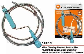 JAK Metal Drain Cleaner for Blocked Pipes - 1.5m