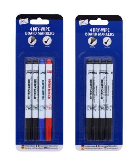4 DRY-WIPE BOARD MARKERS