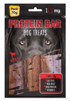 I Love My Pet - Beef Protein Bar Dog Treats - 70G - Pack of 7