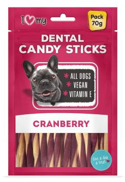 I Love My Pet - Cranberry Dental Candy Sticks - 70G - Exp: 03/26