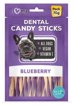 I Love My Pet - Blueberry Dental Candy Sticks - 70G - Exp: 03/26