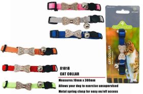 Bow Cat Collar - 1cm x 30cm Approx - Colours May Vary