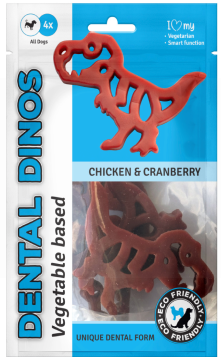 I Love My Pet - Chicken & Cranberry Dental Dinos - Pack of 4 - Exp: 04/26