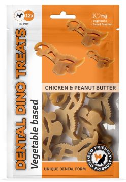 I Love My Pet - Chicken & Peanut Butter Dental Dino Treats - Pack of 12 - Exp: 04/26