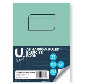U Learn A5 Narrow Ruled Exercise Book - 70 GSM - 144 Pages
