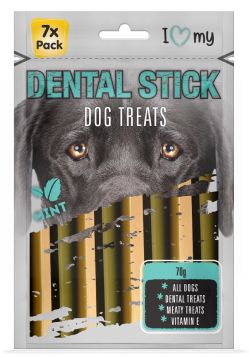 I Love My Pet - Mint Dental Stick Dog Treats - 70G- Pack of 7