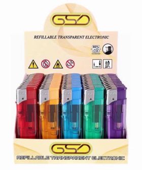 GSD Refillable Transparent Electronic Lighters - Pack of 50