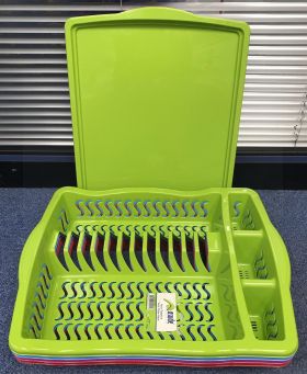 Asude Dish Drainer Rack with Plate - 50 x 38cm - Assorted Colours