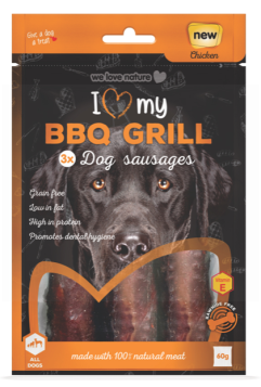 I Love My Pet - BBQ Grill Dog Sausages - Chicken - 60G - Pack of 3