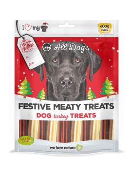 I Love My Pet - Festive Meaty Dog Turkey Treats - Bumper Bag - 600G - Exp: 04/2026