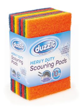 151 Duzzit Heavy Duty Scouring Pads - Assorted Colours - Pack of 10