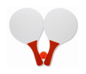 ORANGE BEACH TENNIS 3PC WOODEN BAT AND BALL
