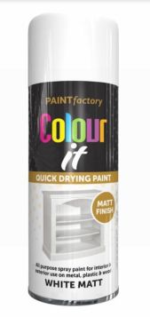 Paint Factory Colour It Quick Drying Paint with Matt Finish - White Matt - 400ml