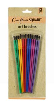 COLOURED ARTIST BRUSHES 12 PACK