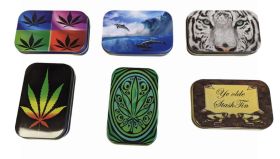 1 Oz Metal Tobacco/Stash Tin - Printed Designs May Vary