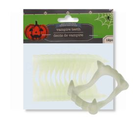 GLOW IN THE DARK VAMPIRE TEETH PACK OF 12