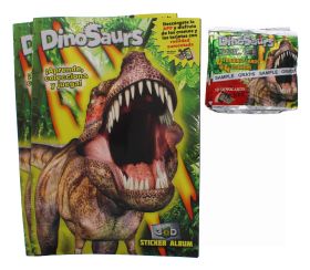 DINO ALBUM & 10 STICKERS SPANISH 2 PACK