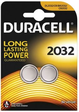 Duracell CR2032 /DL2032/CR/BR2032 3V Lithium Button Battery - Pack Of 2