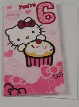 HELLO KITTY BIRTHDAY CARD AGE 6