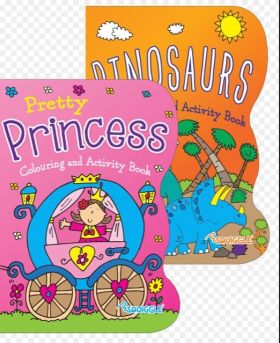 Colouring & Activity Book - Assorted Designs - Dinosaurs/Princess - 27 x 20cm