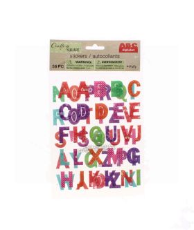 56PC CRAFTERS SQUARE ABC ALPHABET STICKERS