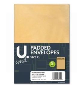 U Send Padded Envelopes - Size C - 21.5cm x 15cm - Pack of 4