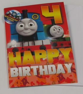 THOMAS & FRIENDS AGE 4 BIRTHDAY CARD WITH PIXEL