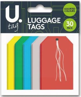 U Tag - Luggage Tags - Assorted Colours - Pack of 30
