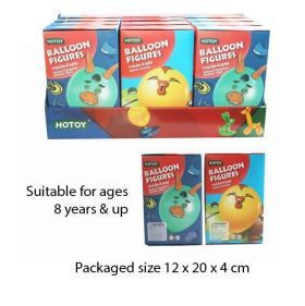 A to Z Hotoy Animals Balloon Figures with Clip & Stickers - Pack of 4 - Assorted Colours