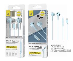 MTK Lightning Digital Stereo Earbuds With Microphone - 1.2m - Baby Blue