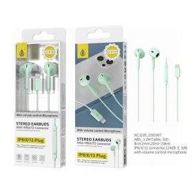 MTK Lightning Digital Stereo Earbuds With Microphone - 1.2m - Baby Green