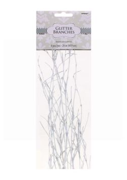 GLITTERING BRANCHES - WHITE - 24" - PACK OF 4